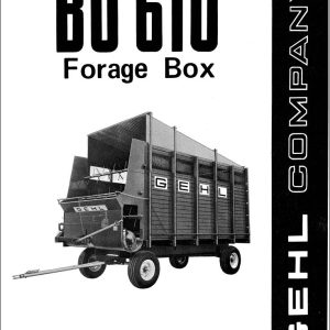 GEHL Forage Box BU610 Service Parts Manual 901407A