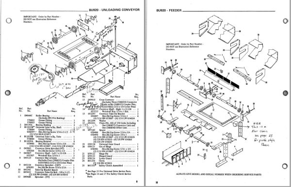 GEHL Forage Box BU920 Service Parts Manual 901938A 1
