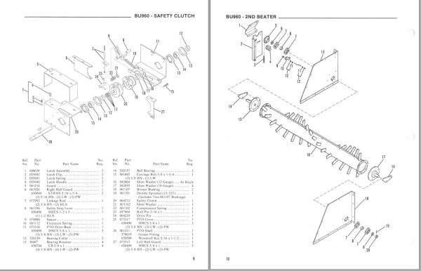 GEHL Forage Box BU960 Service Parts Manual 903069A 1