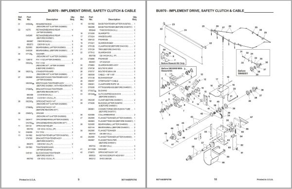 GEHL Forage Box BU970 Parts Manual 907144B 1