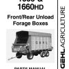 GEHL Forage Boxes 1660 1660HD Parts Manual 909859B