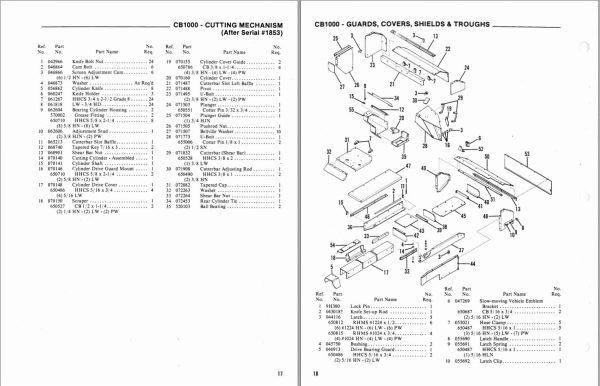 GEHL Forage Harvester CB1000 Service Parts Manual 903070A 1