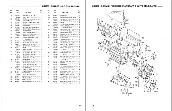 GEHL Forage Harvester CB1260 Service Parts Manual 903628A 1