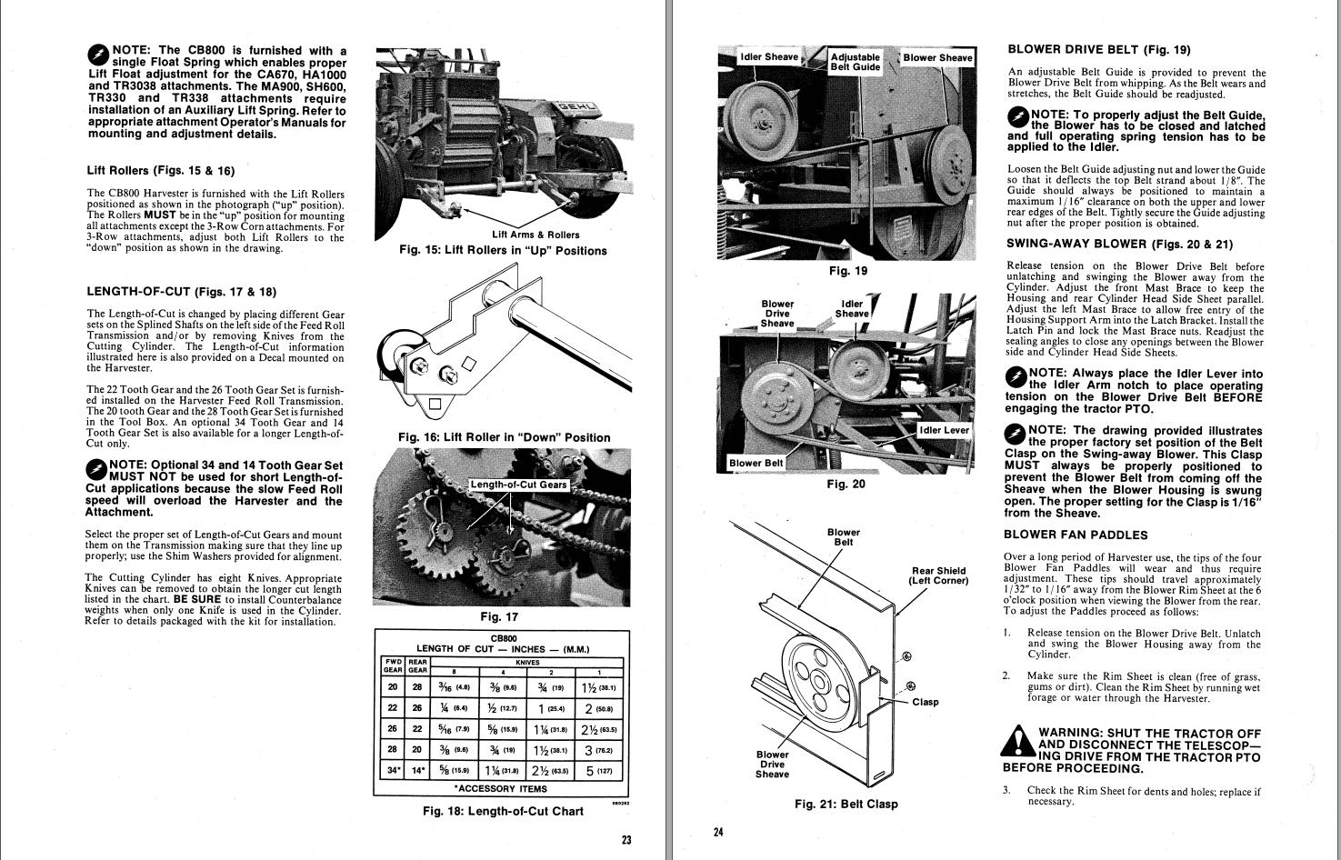 GEHL Forage Harvester CB800 Operators Manual 902207A 1
