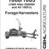 GEHL Forage Harvesters 1060 1065 Operators Manual 907051A