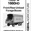 GEHL Front Rear Unload Forage Box 1660 1660HD Operators Manual 909854A