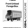 GEHL Front Unload Forage Box 1620 Operators Manual 909857A