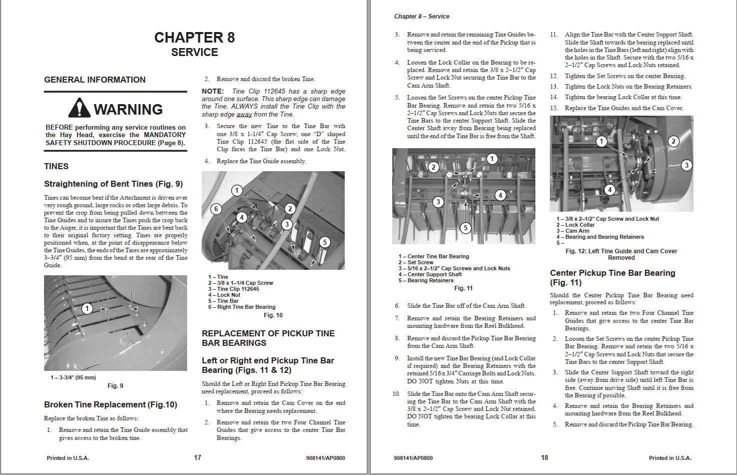 GEHL Hay Attachment HA1240 Operators Manual 908141A 1