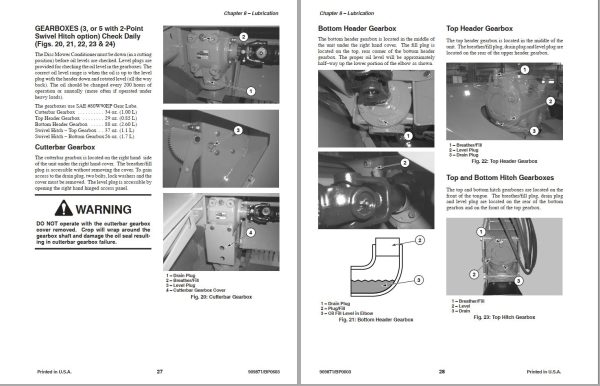 GEHL Impeller Disc Mower Conditioner 2512 Operators Manual 909871B 1