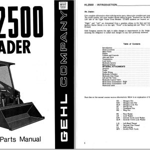 GEHL Loader HL2500 Service Parts Manual 901213A