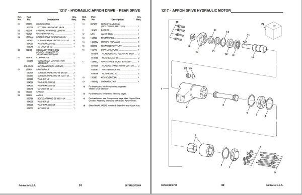 GEHL Manure Spreader 1217 Parts Manual 907542B 1