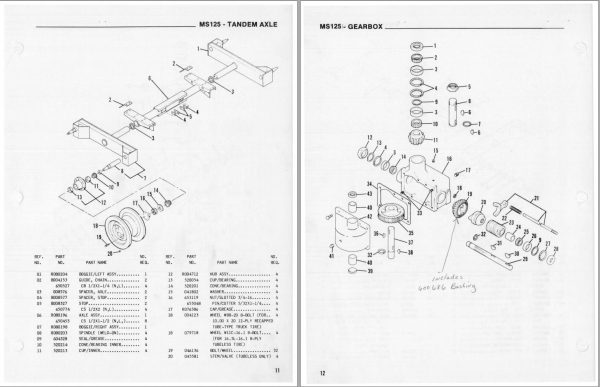 GEHL Manure Spreader 125 Service Parts Manual 903788A 1