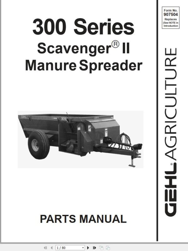 GEHL Manure Spreader 300 Series Parts Manual 907504A
