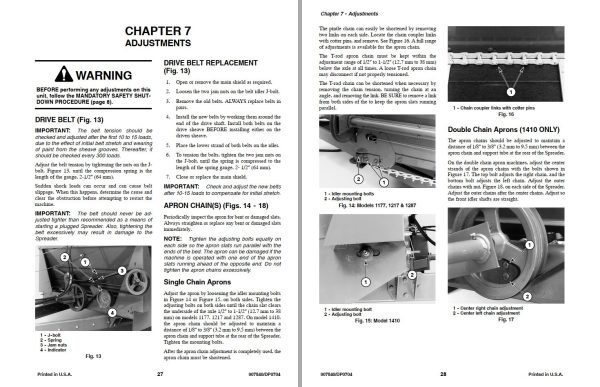 GEHL Manure Spreaders 1177 1277 1287 1410 Operators Manual 907540D 1