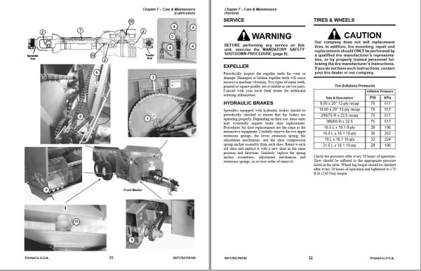 GEHL Manure Spreaders 1309 1312 1315 1322 Operators Manual 907170C 1