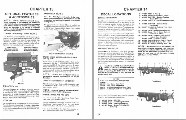 GEHL Manure Spreaders 132 142 Operators Manual 903718A 1