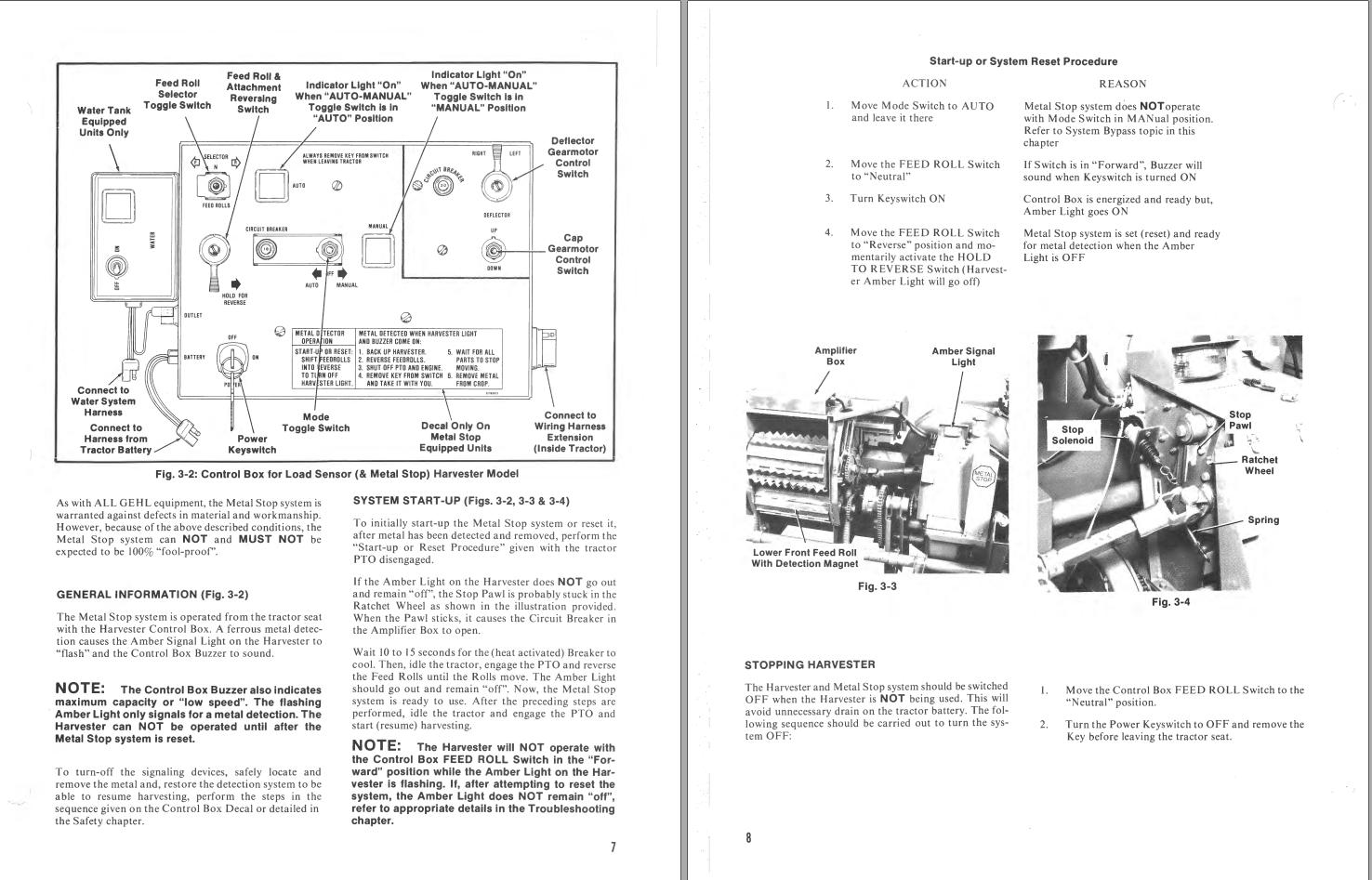 GEHL Metal Stop 1060 1260 Operators Manual 903603A 1