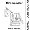 GEHL Mini excavator 272 292 Parts Manual 908540A