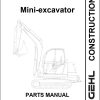 GEHL Mini excavator 602 Parts Manual