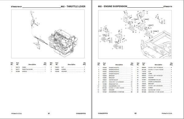 GEHL Mini excavator 802 Parts Manual 1