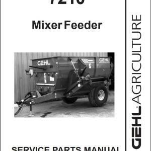 GEHL Mixer Feeder 7210 Service Parts Manual 907072A
