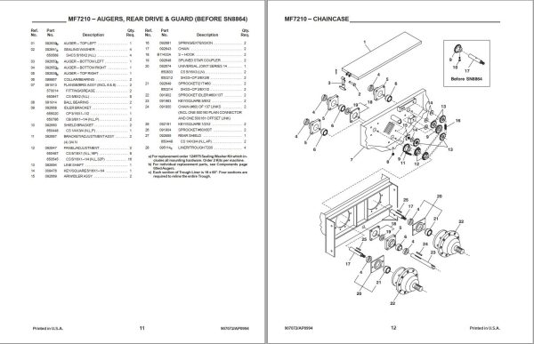GEHL Mixer Feeder 7210 Service Parts Manual 907072A 1