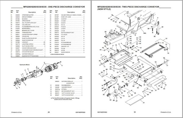 GEHL Mixer Feeder 8280 8285 8330 8335 Parts Manual 909748A 1