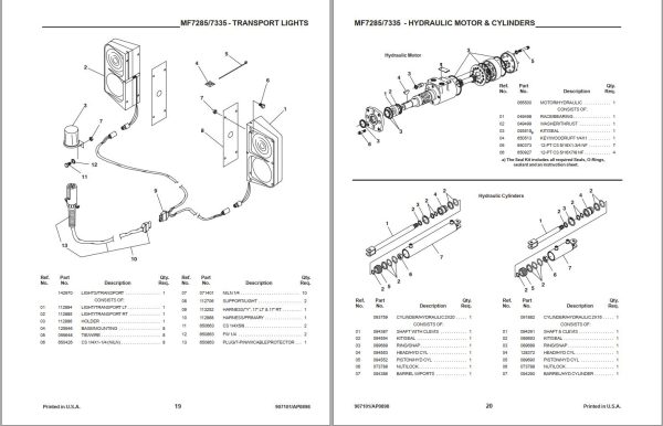 GEHL Mixer Feeders 7285 7335 Parts Manual 907101A 1