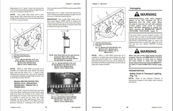 GEHL Mixer Feeders 8000 Series Operators Manual 909735A 1