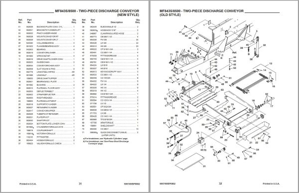 GEHL Mixer Feeders 8435 8500 Parts Manual 909749B 1