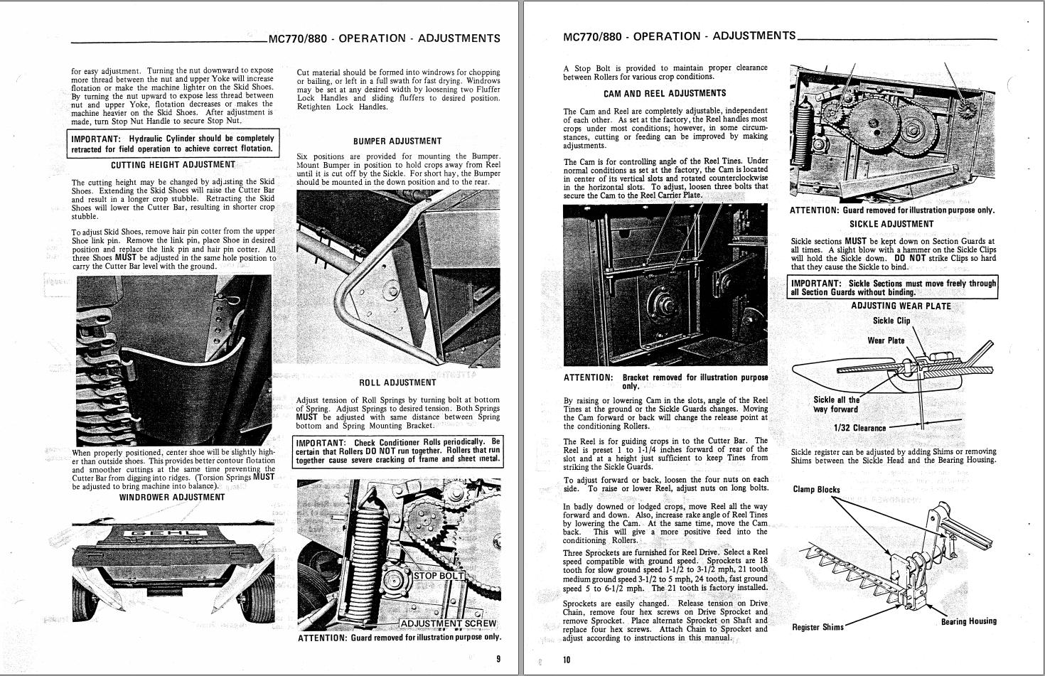 GEHL Mower Conditioner MC770 MC880 Operators Manual 901825A 1
