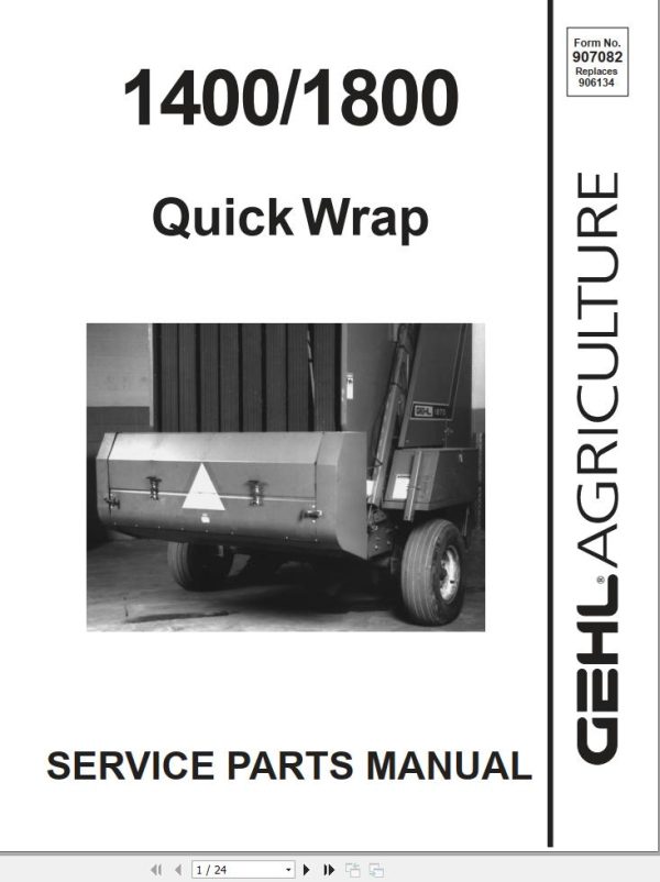 GEHL Quick Wrap 1400 1800 Parts Manual 907082A