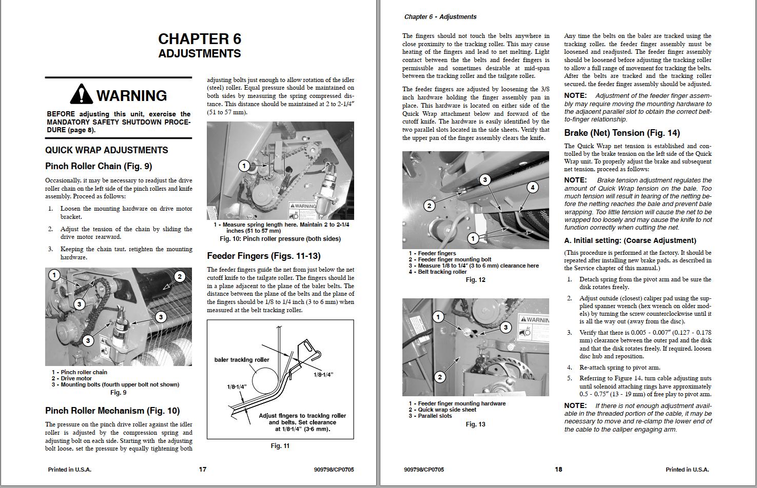 GEHL Quick Wrap Attachment 2500 2600 2800 Operators Manual 909798C 1