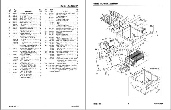 GEHL Roller Mill 125 Parts Manual 906267A 1