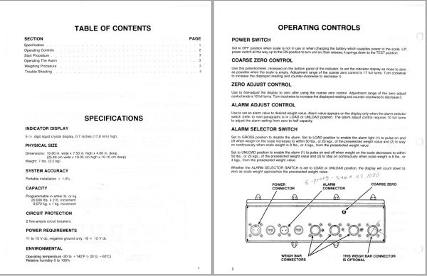 GEHL Scale Indicator 700 Operators Manual 904182A 1