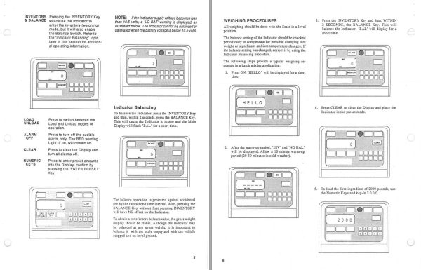 GEHL Scale Indicator Model 10 And 20 Operators Manual 904599A 1