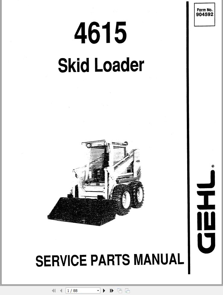GEHL Skid Loader 4615 Service Parts Manual 904592A
