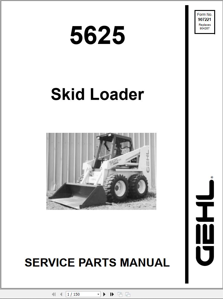 GEHL Skid Loader 5625 Service Parts Manual 907221B