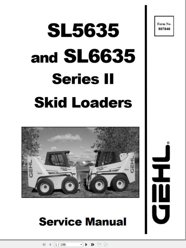GEHL Skid Loader SL5635 SL6635 Series II Service Manual 907846