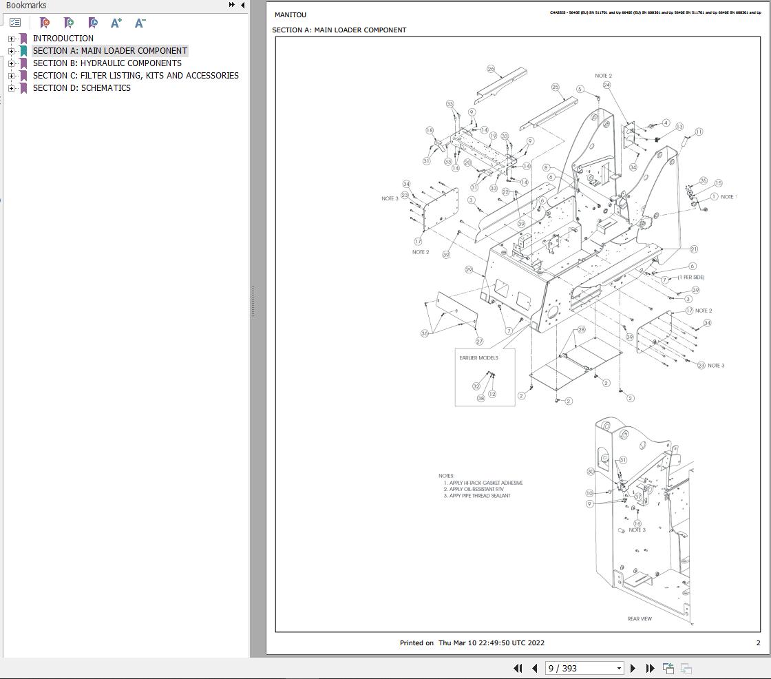 GEHL Skid Loader SL5640E SL5640E SL6640E SL6640E Parts Manual 917341