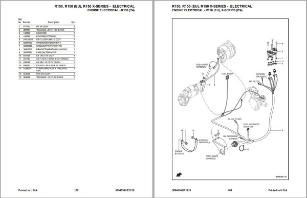 GEHL Skid Steer Loader R150 R150 X Series Parts Manual 50940341E 1