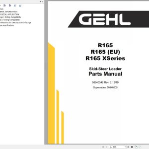 GEHL Skid Steer Loader R165 R165 X Series Parts Manual 50940342E