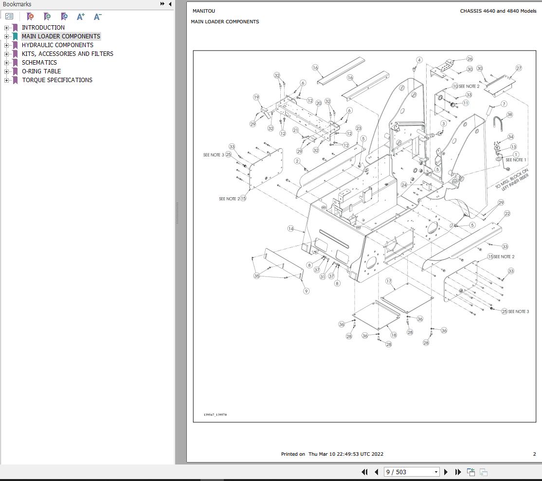 GEHL Skid Steer Loader SL4640 to 6640E Part Manual 917000