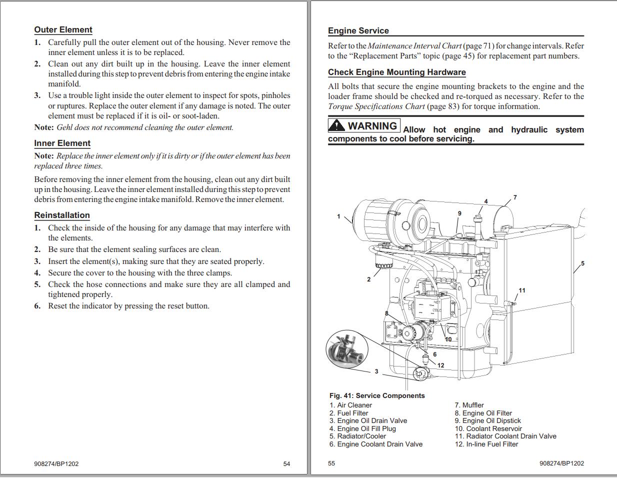 GEHL Skid Steer Loader SL7600 SL7800 Operators Manual 908274B 1