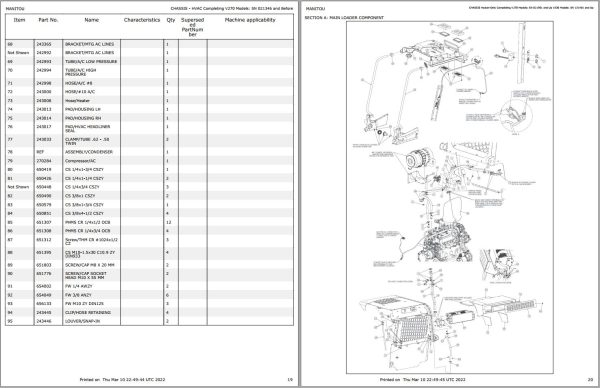 GEHL Skid Steer Loader V270 Parts Manual 917376 1