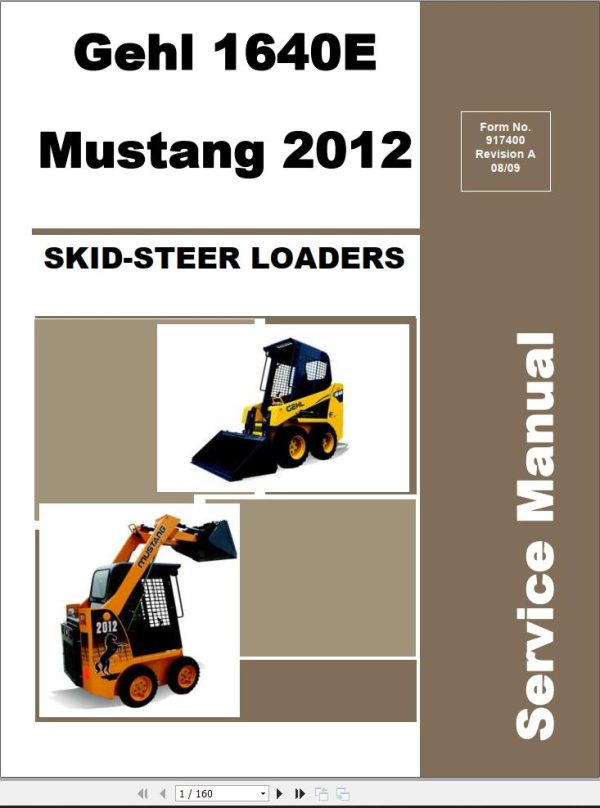 GEHL Skid Steer Loaders 1640E Service Manual 917400