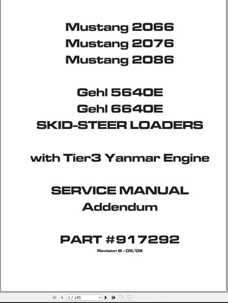 GEHL Skid Steer Loaders 5640E 6640E Service Manual 917292b