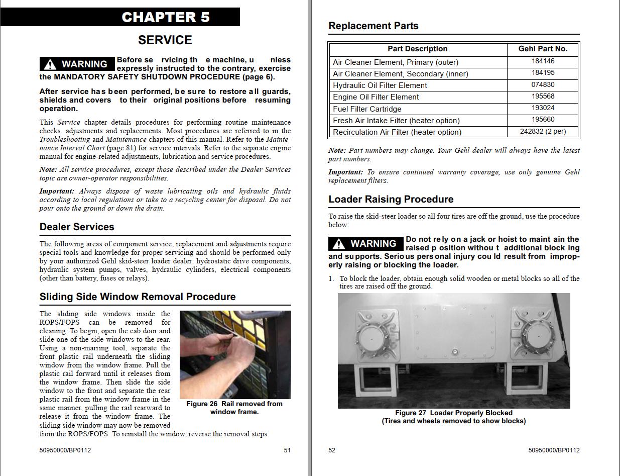 GEHL Skid Steer Loaders V270 V330 Operators Manual 50950000 1