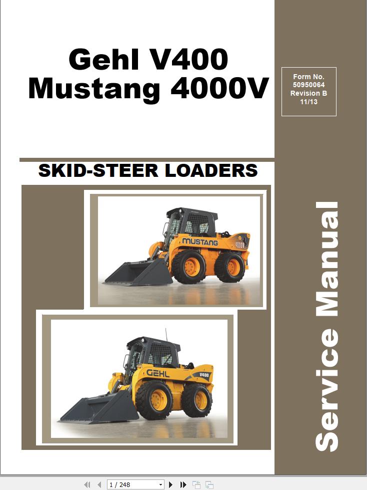 GEHL Skid Steer Loaders V400 Service Manual 50950064b