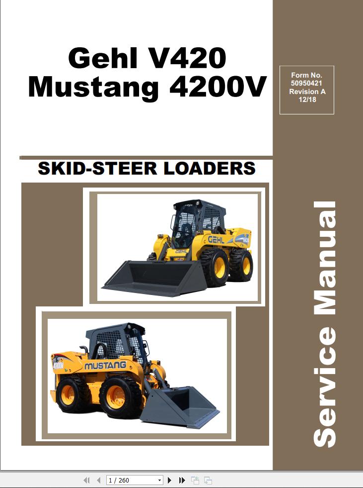 GEHL Skid Steer Loaders V420 Service Manual 50950421 REVA